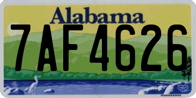AL license plate 7AF4626