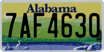 AL license plate 7AF4630