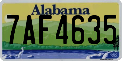 AL license plate 7AF4635