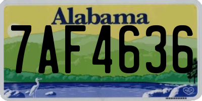 AL license plate 7AF4636