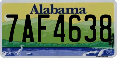 AL license plate 7AF4638