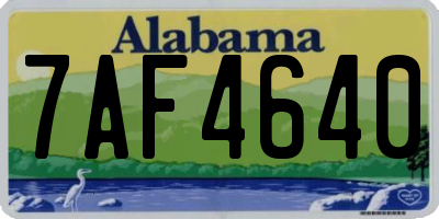AL license plate 7AF4640