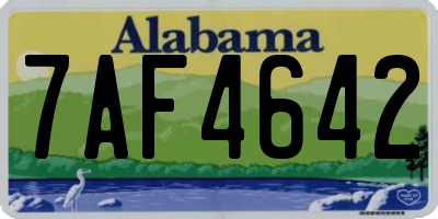 AL license plate 7AF4642