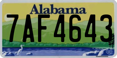 AL license plate 7AF4643