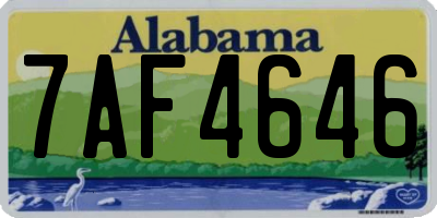 AL license plate 7AF4646