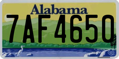 AL license plate 7AF4650