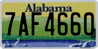 AL license plate 7AF4660