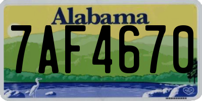 AL license plate 7AF4670
