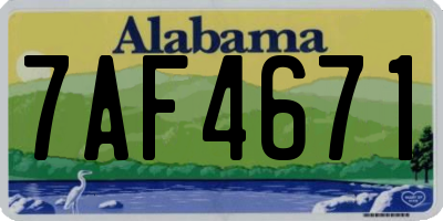 AL license plate 7AF4671