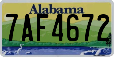 AL license plate 7AF4672