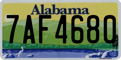 AL license plate 7AF4680