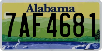 AL license plate 7AF4681