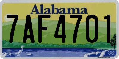 AL license plate 7AF4701
