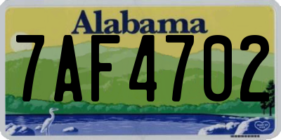 AL license plate 7AF4702