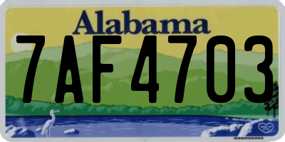 AL license plate 7AF4703