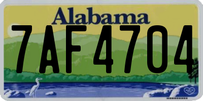 AL license plate 7AF4704