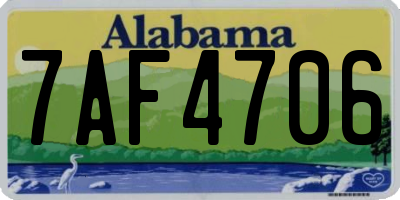 AL license plate 7AF4706