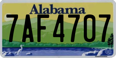 AL license plate 7AF4707