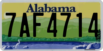 AL license plate 7AF4714