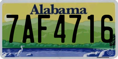 AL license plate 7AF4716