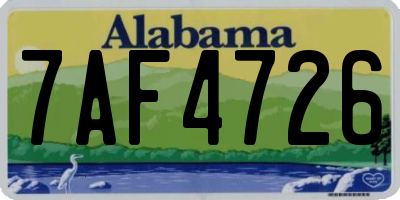 AL license plate 7AF4726