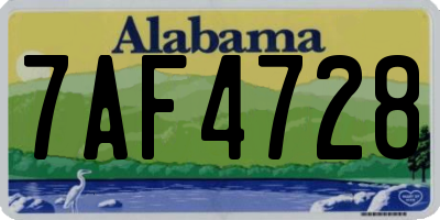 AL license plate 7AF4728