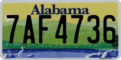 AL license plate 7AF4736