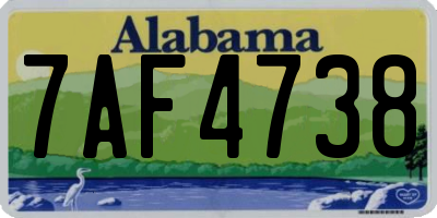 AL license plate 7AF4738