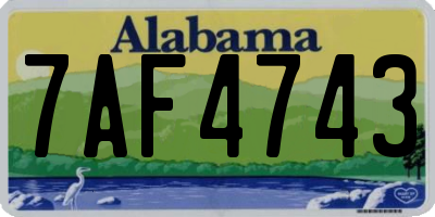 AL license plate 7AF4743