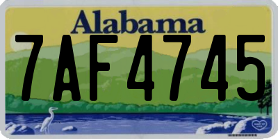 AL license plate 7AF4745