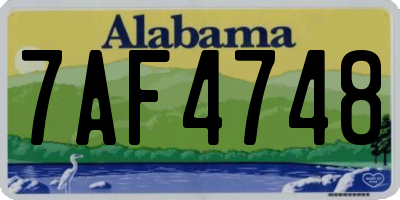 AL license plate 7AF4748
