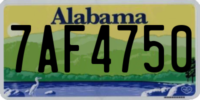 AL license plate 7AF4750