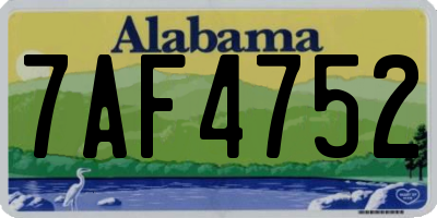AL license plate 7AF4752