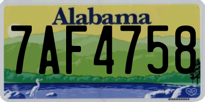 AL license plate 7AF4758