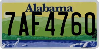 AL license plate 7AF4760