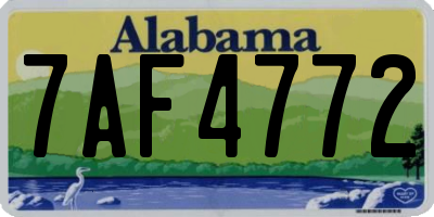 AL license plate 7AF4772