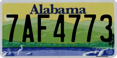 AL license plate 7AF4773