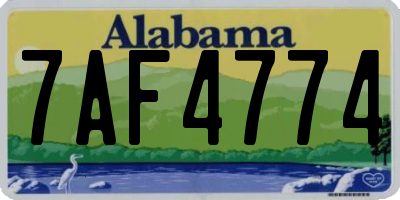 AL license plate 7AF4774
