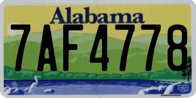 AL license plate 7AF4778