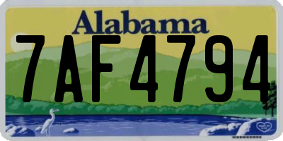 AL license plate 7AF4794