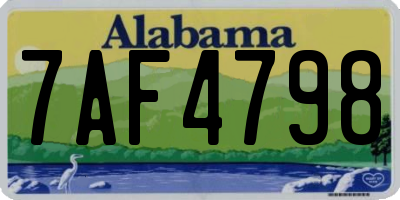 AL license plate 7AF4798