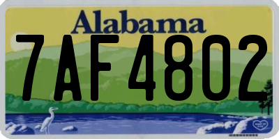 AL license plate 7AF4802