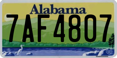 AL license plate 7AF4807