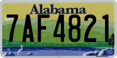 AL license plate 7AF4821