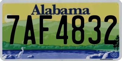AL license plate 7AF4832