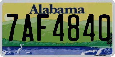 AL license plate 7AF4840
