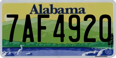 AL license plate 7AF4920