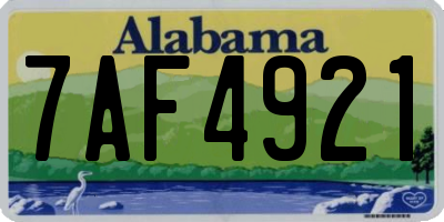 AL license plate 7AF4921