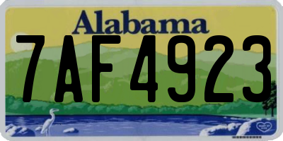 AL license plate 7AF4923