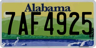 AL license plate 7AF4925